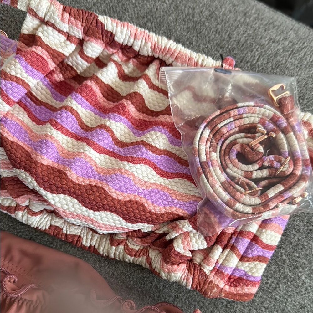 Shade & Shore Pink and Red Ruffle Bikini Set - Picture 3 of 5